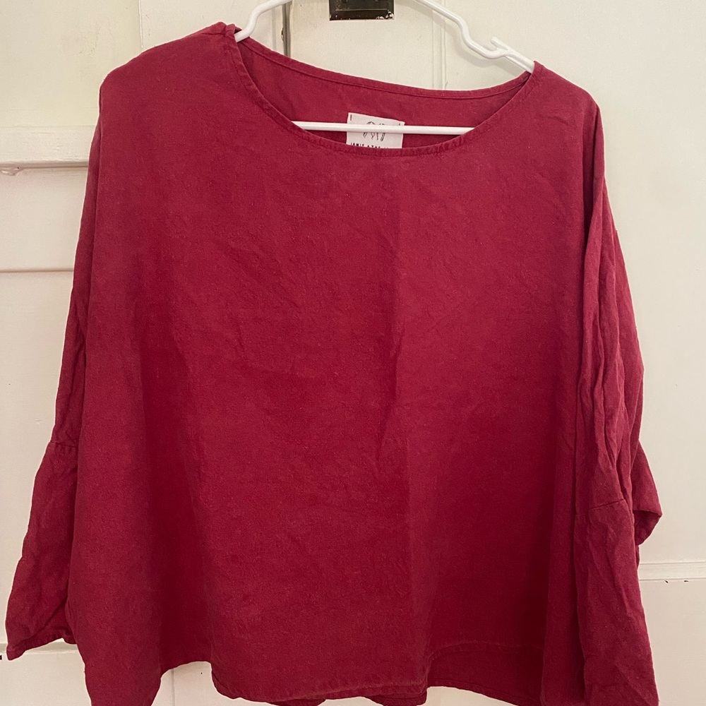 Elegant Silk Burgundy Women's Blouse